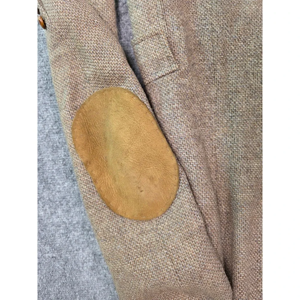 Pendleton Western Wear Wool Tweed Blazer Suede Elbow Patches 46L Vintage 70s